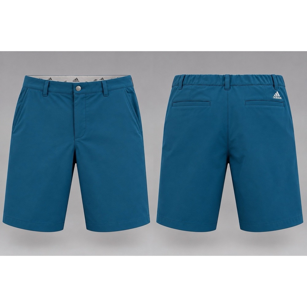 Adidas Golf Shorts Mens 35 teal Logo Print Performance Stretch